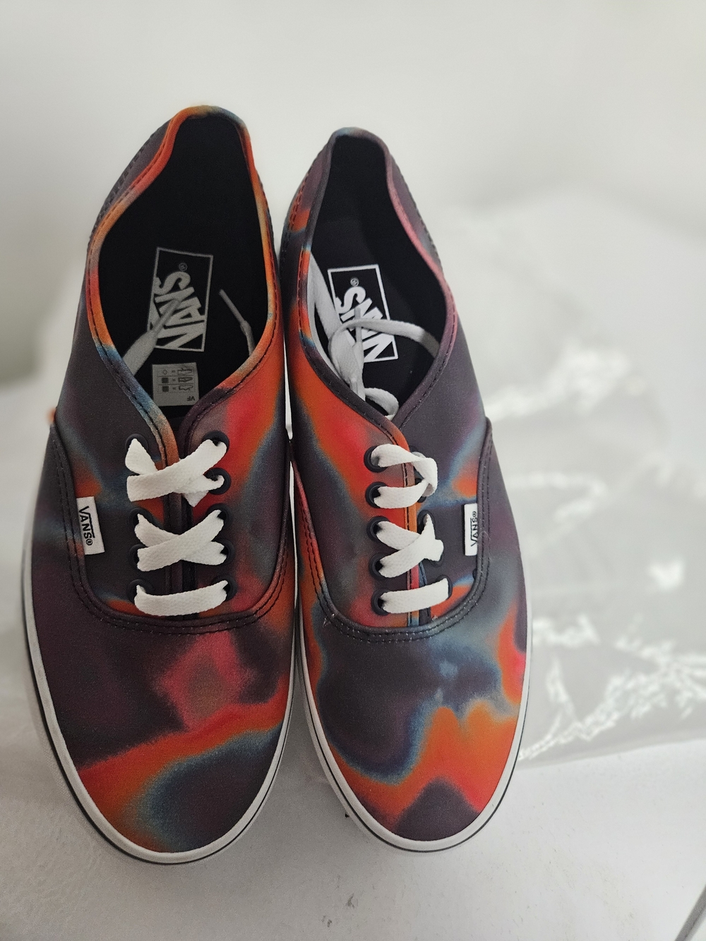 Vans Tie-Dye Low Top Sneakers - Red, Orange, Blue, Black